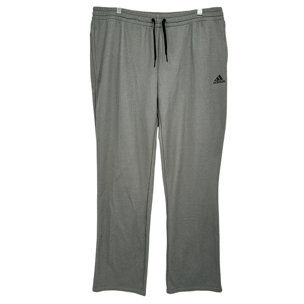 Adidas Gray Fleece Open Hem Pants Women's XL Athletic‎ Lounge Y2K Sportycore
